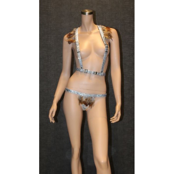 Driehoek String Veren Naturel